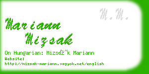 mariann mizsak business card